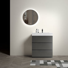 Cargar imagen en el visor de la galería, Alice 30&quot; Gray Bathroom Vanity with Sink, Large Storage Freestanding Bathroom Vanity for Modern Bathroom, One-Piece White Sink Basin without Drain and Faucet
