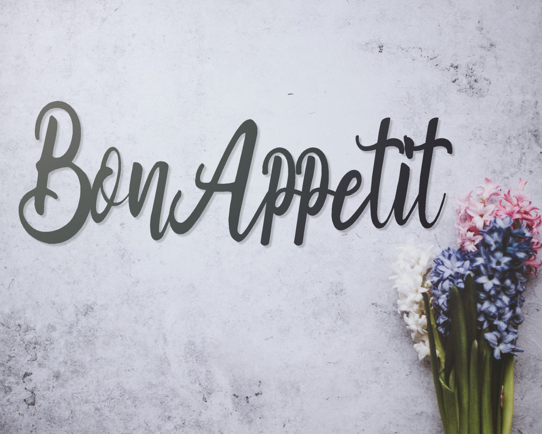 Bon Appetit Metal Word Sign