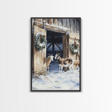 Cargar imagen en el visor de la galería, Cute Goats In The Winter, Rustic Farmhouse Wall Art, Holiday Gift, Gallery Wall Decor, Winter Vibes, Christmas 2024 Wall Art
