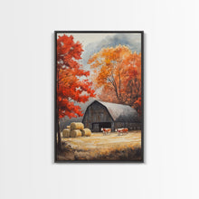 Carregar imagem no visualizador da galeria, Fall Decor, Barn Amongst The Falling Leaves, Farmhouse Decor, Fall Art, Autumn Decor, Thanksgiving Seasonal Wall Art
