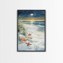 Carregar imagem no visualizador da galeria, Canvas Print Of Christmas On The Beach, Trendy Christmas Art, Winter Art, Winter Art Print, Wood Framed Art
