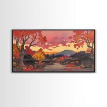 Carregar imagem no visualizador da galeria, Fall farmhouse wall art, moody landscape, canvas print, rustic Christmas decor, holiday decor, gallery wall, seasonal wall art
