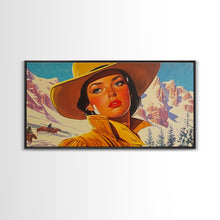 Load image into Gallery viewer, Framed Canvas Print autumn meets winter with vibrant fall trees snow-covered fields, seasonal art a unique blend of autumn winter decor
