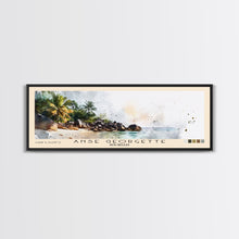 Carregar imagem no visualizador da galeria, Anse Georgette, Seychelles Watercolor Beach Print, Vacation Gift, Seychelles Wall Art, Framed Canvas Print, Framed Beach Painting
