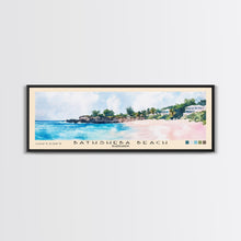 Load image into Gallery viewer, Bathsheba Beach, Barbados Watercolor Print, Vacation Gift, Barbados Wall Art, Beach Painting, Beach Decor, Large Wall Art, Wood Frame Art
