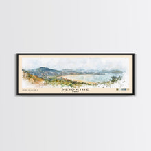 Carregar imagem no visualizador da galeria, Beidaihe, China Watercolor Beach Print, Vacation Gift, China Wall Art, Framed Canvas Print, Framed Beach Painting
