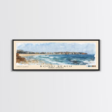 Load image into Gallery viewer, Bondi Beach, Sydney, Australia Watercolor Print, Vacation Gift, Sydney, Australia Wall Art, Beach Painting, Beach Decor, Large Wall Art, Wood Frame Art
