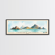 Cargar imagen en el visor de la galería, Chausey Islands, France Watercolor Beach Print, Vacation Gift, France Wall Art, Framed Canvas Print, Framed Beach Painting
