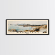 Load image into Gallery viewer, Falassarna Beach, Greece Watercolor Print, Vacation Gift, Greece Wall Art, Beach Painting, Beach Decor, Large Wall Art, Wood Frame Art
