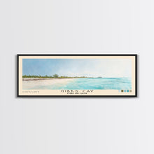 Load image into Gallery viewer, Gibbs Cay, Turks and Caicos Watercolor Beach Print, Vacation Gift, Turks and Caicos Wall Art, Framed Canvas Print, Framed Beach Painting

