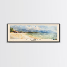 Load image into Gallery viewer, Gili Meno, Indonesia Watercolor Print, Vacation Gift, Indonesia Wall Art, Beach Painting, Beach Decor, Large Wall Art, Wood Frame Art
