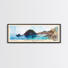 Load image into Gallery viewer, Isola Bella, Italy Watercolor Beach Print, Vacation Gift, Italy Wall Art, Framed Canvas Print, Framed Beach Painting
