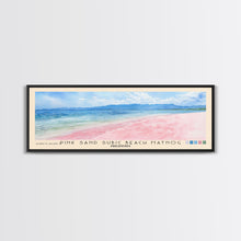 Load image into Gallery viewer, Pink sand Subic beach Matnog, Philippines Watercolor Print, Vacation Gift, Philippines Wall Art, Beach Painting, Beach Decor, Large Wall Art, Wood Frame Art
