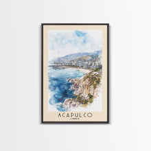 Load image into Gallery viewer, Acapulco, Chile Watercolor Beach Print, Vacation Gift, Chile Wall Art, Beach Painting, Beach Decor, Beach Painting
