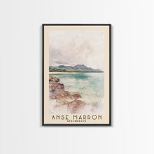 Load image into Gallery viewer, Anse Marron, Seychelles Watercolor Print, Vacation Gift, Seychelles Wall Art, Beach Painting, Beach Decor, Large Wall Art, Wood Frame Art
