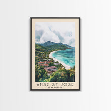 Load image into Gallery viewer, Anse St Jose, Seychelles Watercolor Beach Print, Vacation Gift, Seychelles Wall Art, Beach Painting, Beach Decor, Beach Painting
