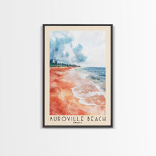 Carregar imagem no visualizador da galeria, Auroville Beach, India Watercolor Beach Print, Vacation Gift, India Wall Art, Framed Canvas Print, Framed Beach Painting
