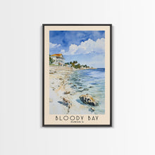 Carregar imagem no visualizador da galeria, Bloody Bay, Jamaica Watercolor Beach Print, Vacation Gift, Jamaica Wall Art, Framed Canvas Print, Framed Beach Painting
