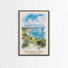 Load image into Gallery viewer, Botany Bay, United Kingdom Watercolor Print, Vacation Gift, United Kingdom Wall Art, Beach Painting, Beach Decor, Large Wall Art, Wood Frame Art
