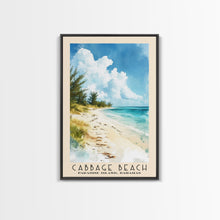 Carregar imagem no visualizador da galeria, Cabbage Beach, Paradise Island, Bahamas Watercolor Beach Print, Vacation Gift, Paradise Island, Bahamas Wall Art, Framed Canvas Print, Framed Beach Painting
