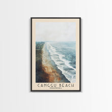 Load image into Gallery viewer, Canggu Beach, Indonesia Watercolor Print, Vacation Gift, Indonesia Wall Art, Beach Painting, Beach Decor, Large Wall Art, Wood Frame Art
