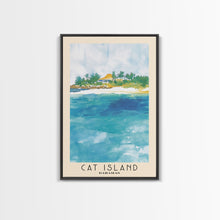 Cargar imagen en el visor de la galería, Cat Island, Bahamas Watercolor Beach Print, Vacation Gift, Bahamas Wall Art, Framed Canvas Print, Framed Beach Painting
