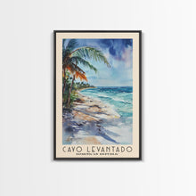 Load image into Gallery viewer, Cayo Levantado, Dominican Republic Watercolor Print, Vacation Gift, Dominican Republic Wall Art, Beach Painting, Beach Decor, Large Wall Art, Wood Frame Art
