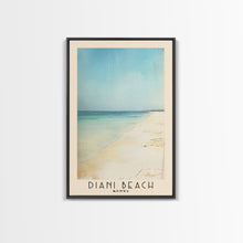 Load image into Gallery viewer, Diani Beach, Kenya Watercolor Beach Print, Vacation Gift, Kenya Wall Art, Framed Canvas Print, Framed Beach Painting
