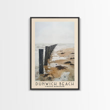 Load image into Gallery viewer, Dunwich Beach, United Kingdom Watercolor Beach Print, Vacation Gift, United Kingdom Wall Art, Framed Canvas Print, Framed Beach Painting
