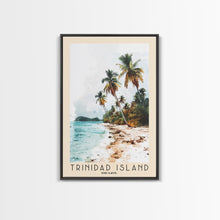 Load image into Gallery viewer, Trinidad Island, Brazil Watercolor Print, Vacation Gift, Brazil Wall Art, Beach Painting, Beach Decor, Large Wall Art, Wood Frame Art
