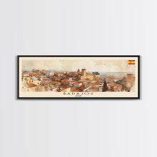 Carregar imagem no visualizador da galeria, Badajoz Spain Wall Art, Panoramic Travel Poster, Panoramic Framed Canvas Print, City Wall Art, Wall Hanging Home Decor, Travel Art
