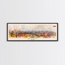 Carregar imagem no visualizador da galeria, Bytom Poland Panoramic Travel Poster, Framed Canvas Print or Metal Wall Art, Travel Art, Home Decor, Panoramic Painting, Midcentury Art
