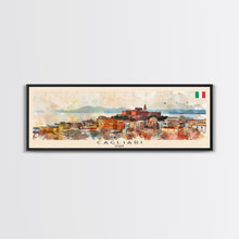 Carregar imagem no visualizador da galeria, Cagliari Italy Wall Art, Panoramic Travel Poster, Panoramic Framed Canvas Print, City Wall Art, Wall Hanging Home Decor, Travel Art
