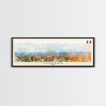 Carregar imagem no visualizador da galeria, Ferrara Italy Travel Art, City Art, Framed Canvas Print or Metal Wall Art, Europe Travel Poster, Panoramic Wall Art, Extra Wide Wall Art
