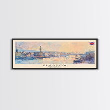 Load image into Gallery viewer, Glasgow United Kingdom Travel Art, City Art, Framed Canvas Print or Metal Wall Art, Europe Travel Poster, Panoramic Wall Art, Extra Wide Wall Art
