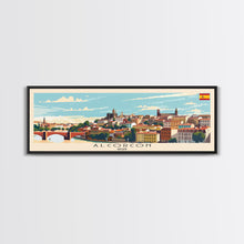 Carregar imagem no visualizador da galeria, Alcorcón Spain Panoramic Travel Poster, Framed Canvas Print or Metal Wall Art, Travel Art, Home Decor, Panoramic Painting, Midcentury Art
