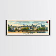 Carregar imagem no visualizador da galeria, Angers France Wall Art, Panoramic Travel Poster, Panoramic Framed Canvas Print, City Wall Art, Wall Hanging Home Decor, Travel Art
