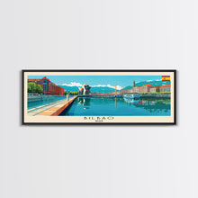 Cargar imagen en el visor de la galería, Bilbao Spain Wall Art, Panoramic Travel Poster, Panoramic Framed Canvas Print, City Wall Art, Wall Hanging Home Decor, Travel Art
