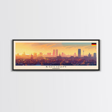 Load image into Gallery viewer, Bochum Germany Panoramic Travel Poster, Framed Canvas Print or Metal Wall Art, Travel Art, Home Decor, Panoramic Painting, Midcentury Art
