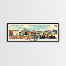 Load image into Gallery viewer, Bradford United Kingdom Travel Print Wall Art, Panoramic City Art, Travel Art, Wall Decor, Vacation Gift, Framed Canvas Print Or Metal Art
