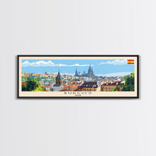 Carregar imagem no visualizador da galeria, Burgos Spain Wall Art, Panoramic Travel Poster, Panoramic Framed Canvas Print, City Wall Art, Wall Hanging Home Decor, Travel Art
