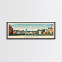 Carregar imagem no visualizador da galeria, Cambridge United Kingdom Travel Print Wall Art, Panoramic City Art, Travel Art, Wall Decor, Vacation Gift, Framed Canvas Print Or Metal Art
