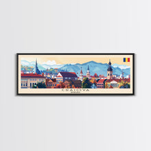 Load image into Gallery viewer, Craiova Romania Travel Print Wall Art, Panoramic City Art, Travel Art, Wall Decor, Vacation Gift, Framed Canvas Print Or Metal Art
