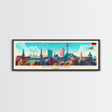 Load image into Gallery viewer, Dortmund Germany Wall Art, Panoramic Travel Poster, Panoramic Framed Canvas Print, City Wall Art, Wall Hanging Home Decor, Travel Art
