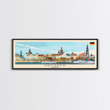 Load image into Gallery viewer, Dresde Germany Travel Art, City Art, Framed Canvas Print or Metal Wall Art, Europe Travel Poster, Panoramic Wall Art, Extra Wide Wall Art
