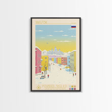 Load image into Gallery viewer, Yakutsk Russia Travel Poster Framed Canvas Print, Midcentury Modern Art, Pop Art Wall Decor, Living Room Art, Home Decoration

