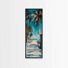Carregar imagem no visualizador da galeria, Beach Landscape Painted Canvas Art, Coastal Wall Art Print, Gallery Wall Art for Beach House, Oversized Vertical Wall Art for Living Room
