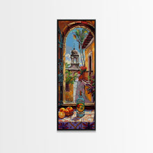 Load image into Gallery viewer, Framed and Printed Vertical Rustic Still Life Printed Canvas, Textured Canvas Painting, Spanish Style Kitchen Art, Abstract Modern Wall Art
