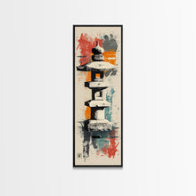Carregar imagem no visualizador da galeria, Zen Stone Lantern Skinny Art Tall Art Japanese Ukiyo-e Inspired Framed Canvas Wall Art
