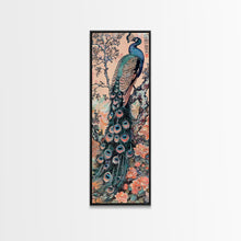 Load image into Gallery viewer, Abstract Rainbow and Waterfall Framed Canvas Print - Tall Skinny Japanese Style Wall Art
